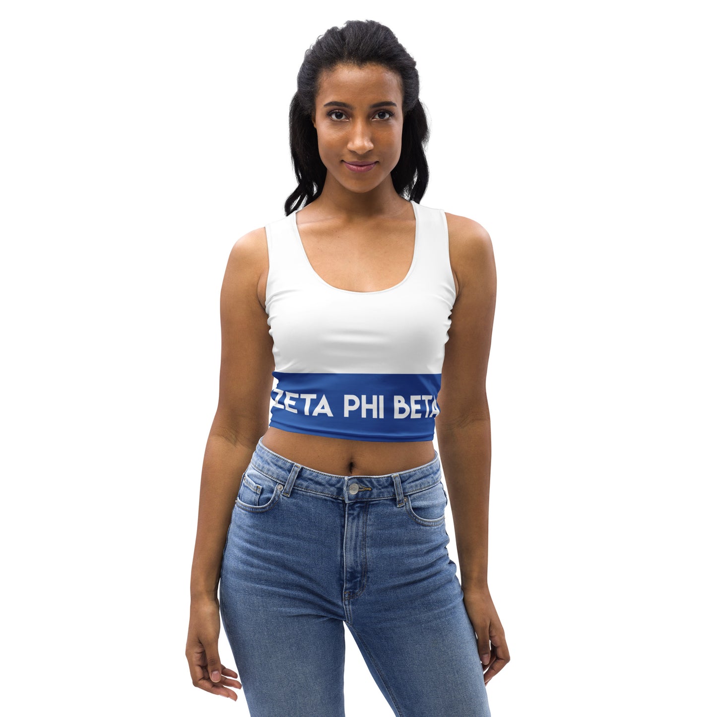 White ZPHIB Wrap AroundCrop Top