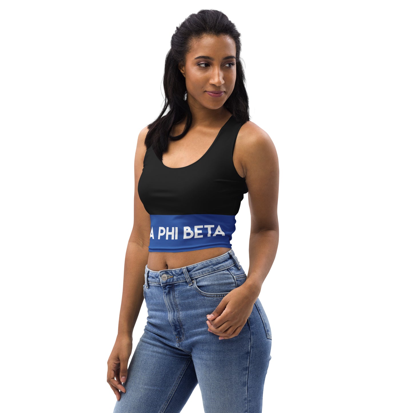 Black ZPHIB Wrap Around Crop Top