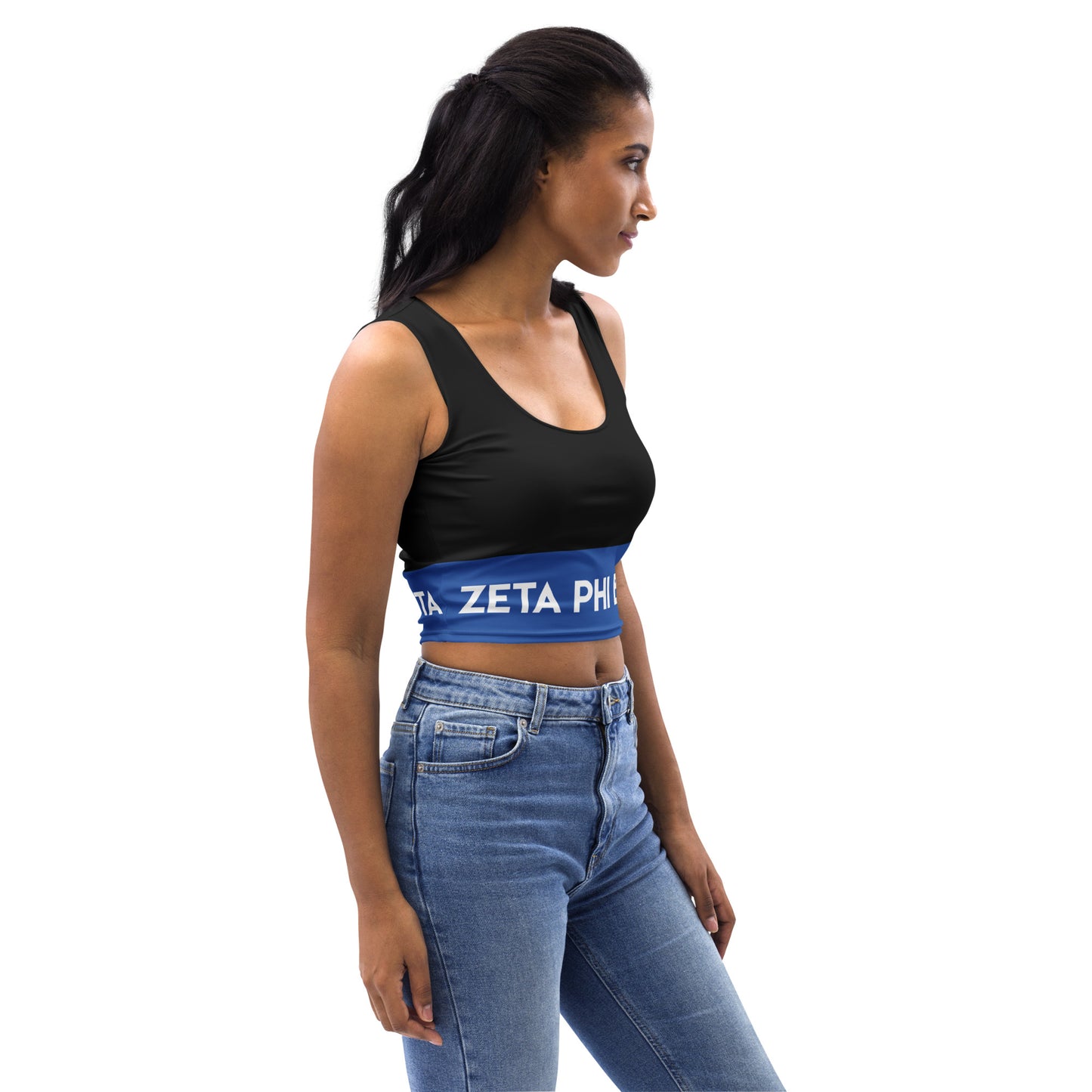 Black ZPHIB Wrap Around Crop Top