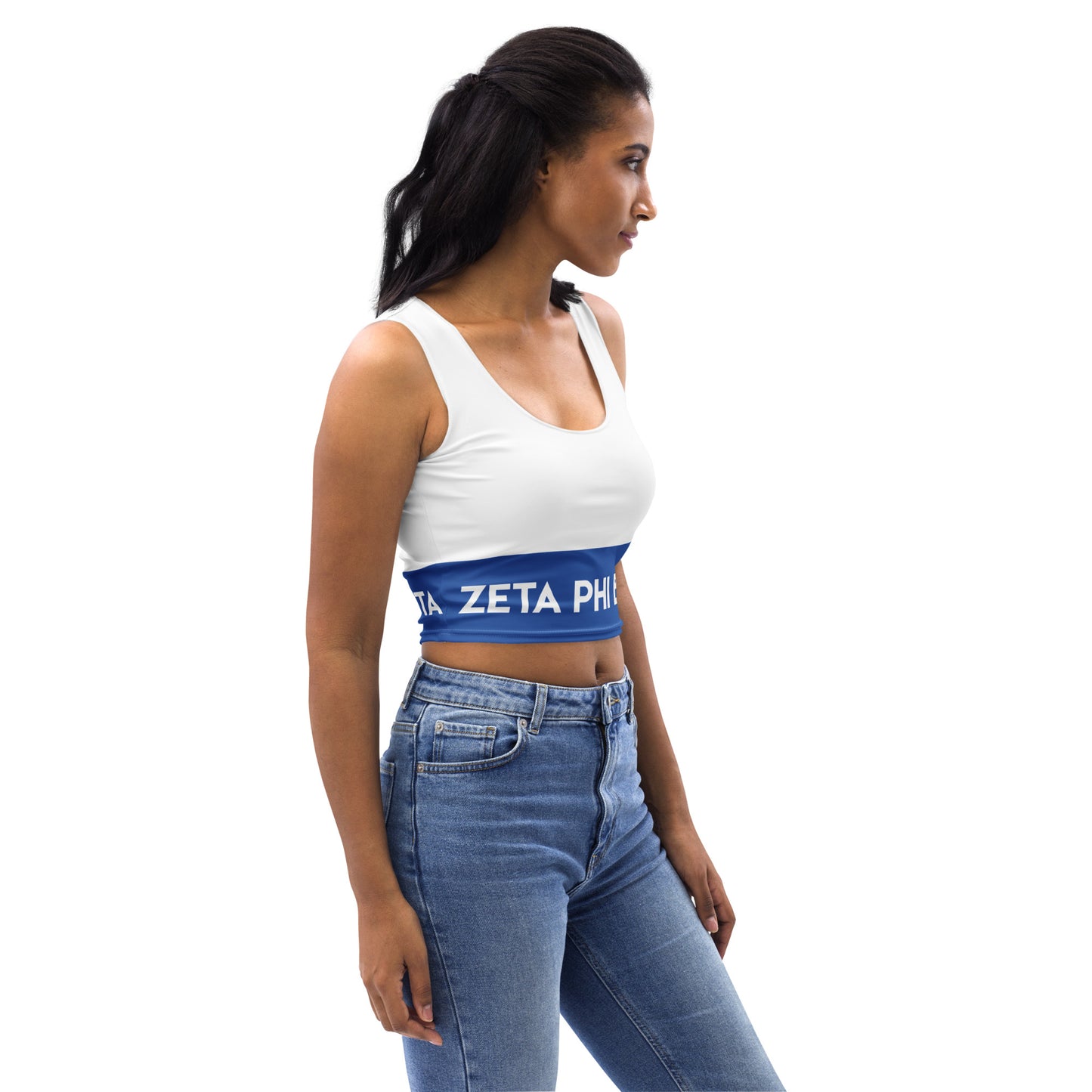 White ZPHIB Wrap AroundCrop Top