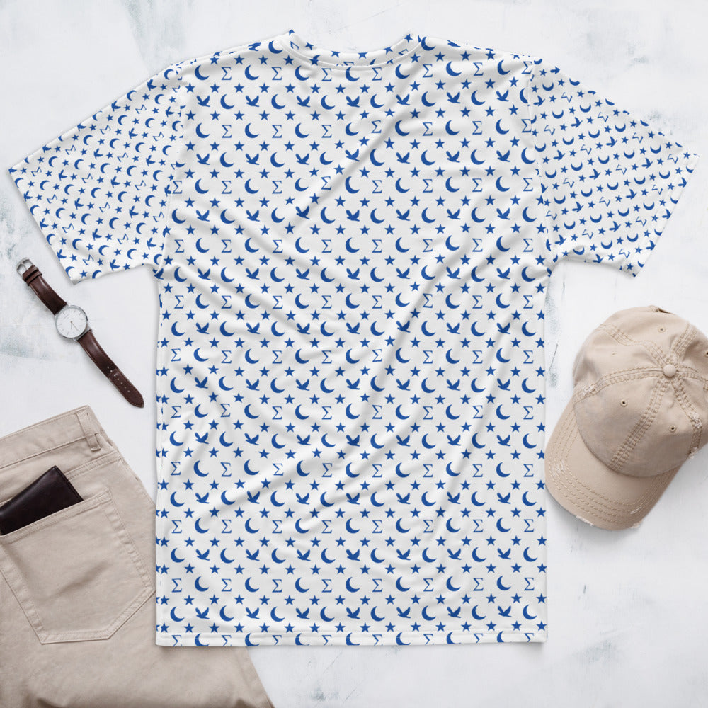 White Crescent Pattern T-shirt