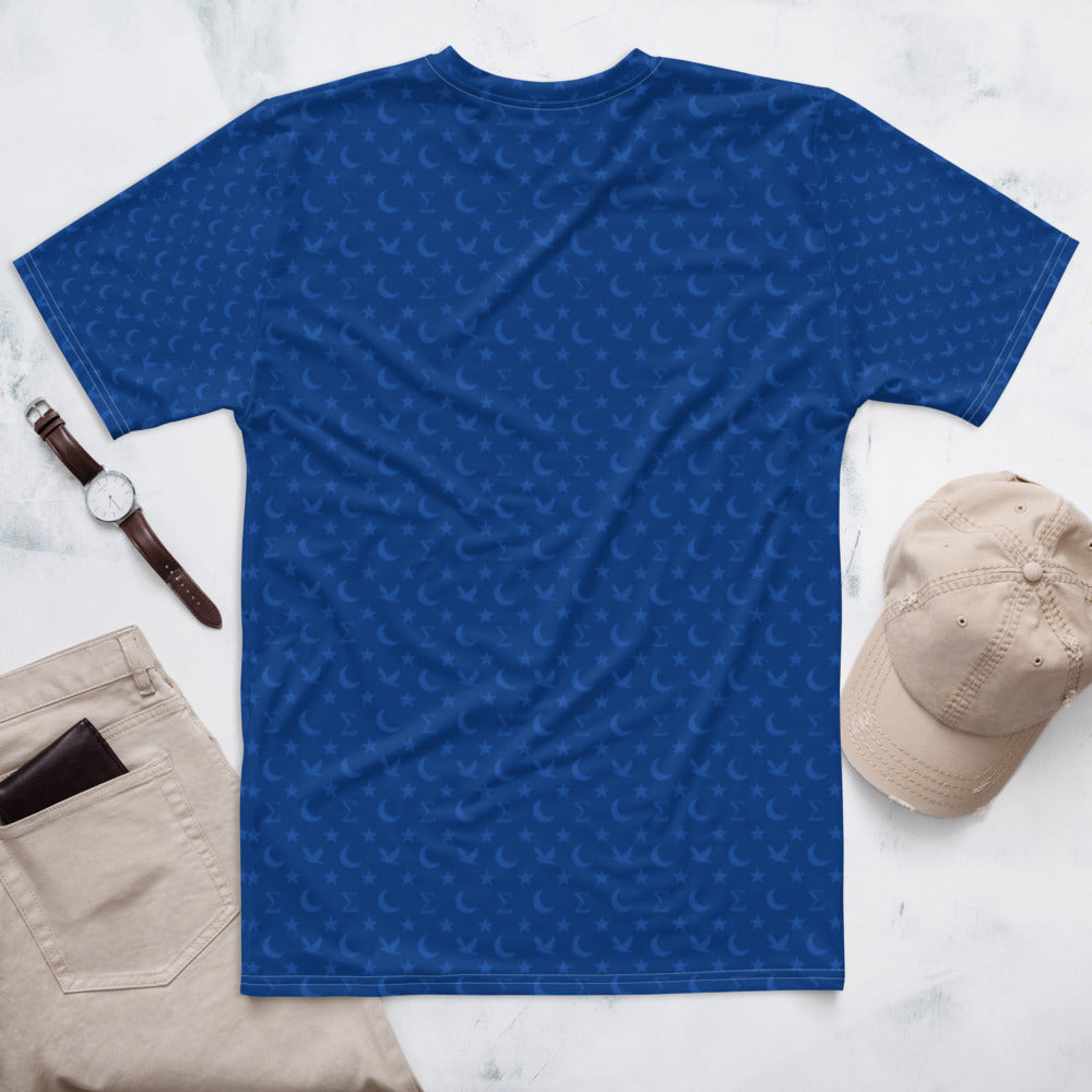 Blue Crescent Pattern T-shirt