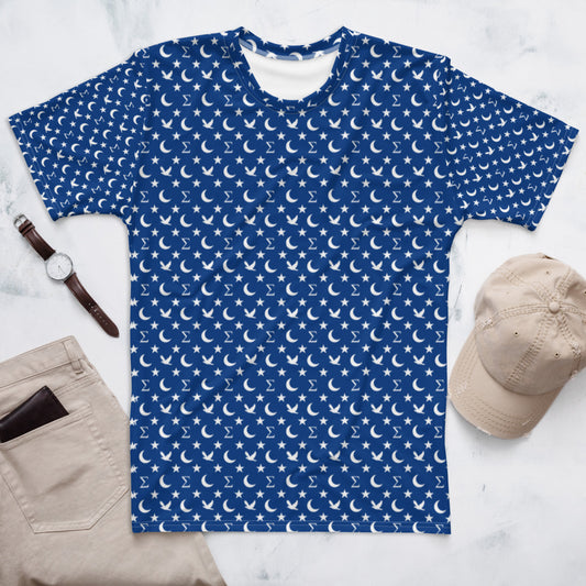 Blue & White Crescent Print T-shirt